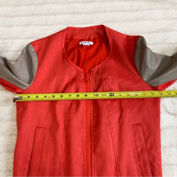 HELMUT LANG Red Linen Twill Bomber Jacket Sz S - Picture 8 of 8